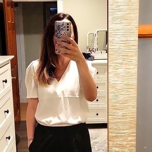 Express puff sleeve ivory blouse Small NWT